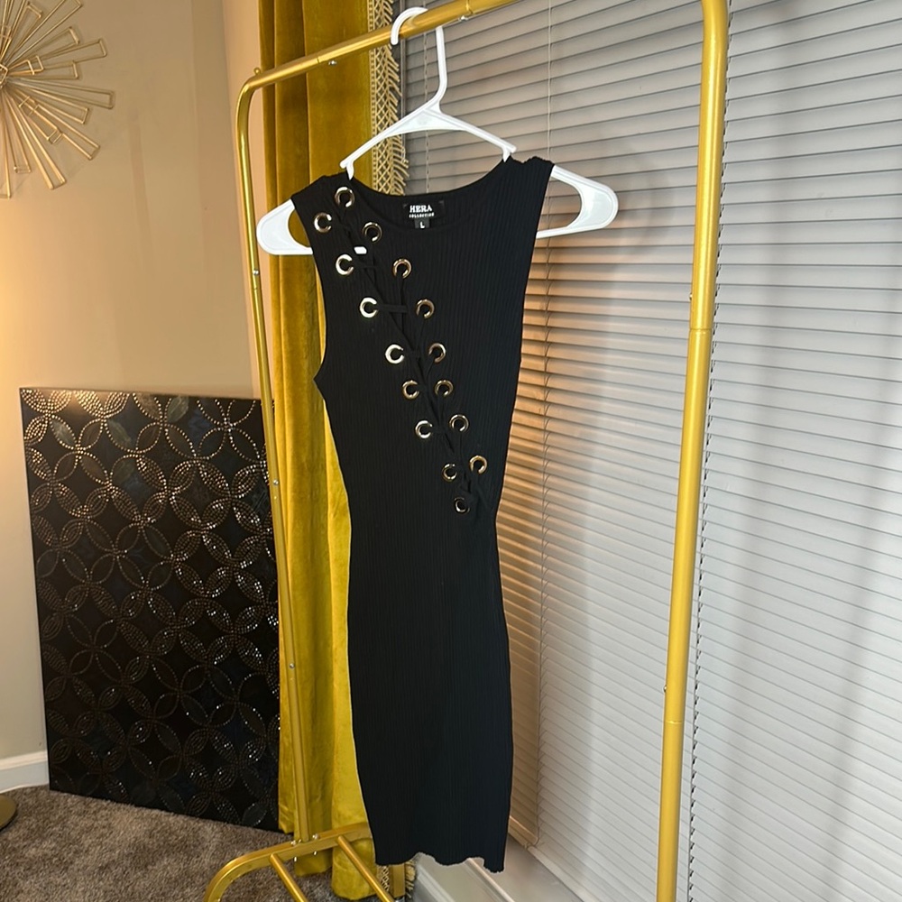 AKIRA Black Asymmetrical Bodycon Dress